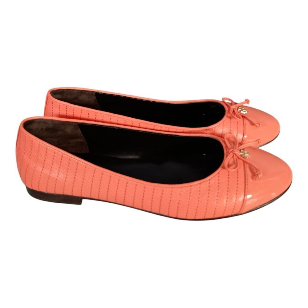 Tory Burch Coral Quilted Patent Leather Ballet Flats - Picture 3 of 11